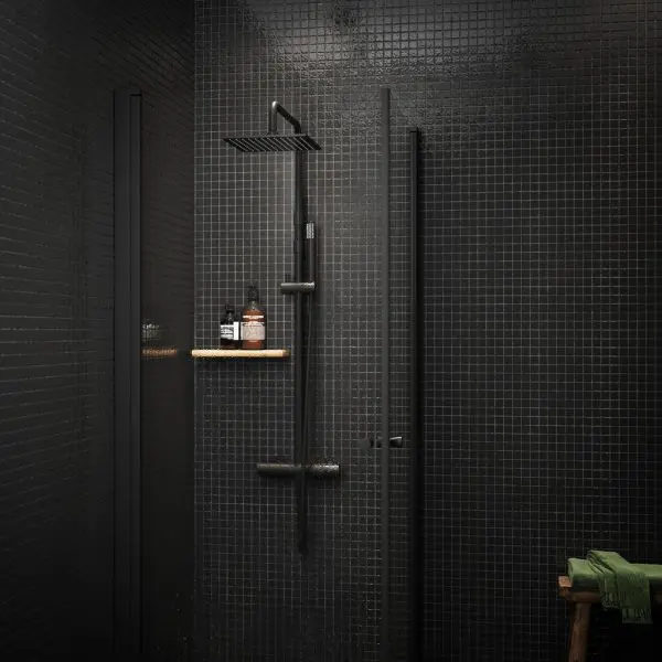 VikingBad Liam Dusjhjørne sort 90x90x195 - Bilde 2