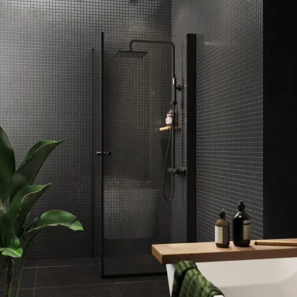 VikingBad Liam Dusjhjørne sort 90x90x195 - Bilde 3
