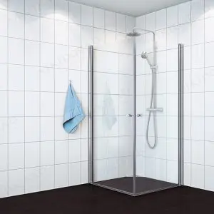 Bilde av VikingBad Mats Dusjhjørne Sølv 90x90x195cm